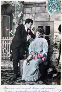 Französische romantische Postkarte, ca. 1900