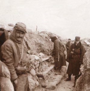 Französische Soldaten in den Schützengräben, Perthes, Nordfrankreich, um 1914-1918