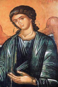 Fresko im Kloster Aghios Andreas auf dem Berg Athos, Griechenland