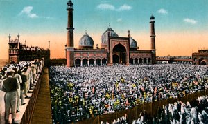 Freitagsgebete, Jama Masjid, Delhi, Indien, frühes 20. Jahrhundert