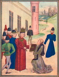Froissart überreicht Richard II. sein Buch der Liebesgedichte, 1395, 1905
