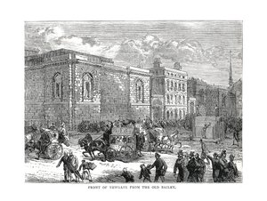 Vorderseite von Newgate vom Old Bailey, 1878