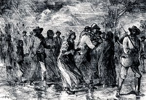 Flüchtige Sklaven fliehen von Maryland nach Delaware über die Underground Railroad, 1850-1851
