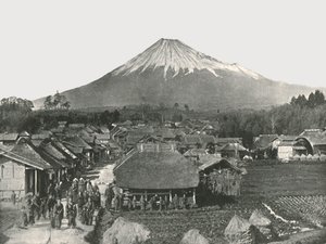 Fujiyama, der heilige Berg, vom Dorf Jedzumi, Japan