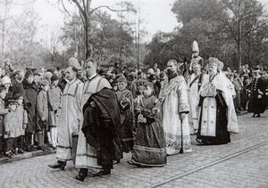 Beerdigung der Zarin Maria Fjodorowna von Russland, Roskilde, Dänemark, 19. Oktober 1928