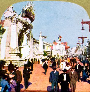 Gesamtansicht des Pike auf der Weltausstellung, St. Louis, Missouri, USA, 1904 von Unbekannt
