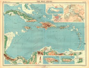 Geografische Karte der Westindischen Inseln