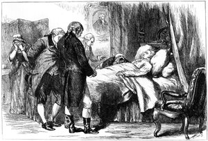George Washington auf seinem Sterbebett, Mount Vernon, Virginia, USA, 1799 ca. 1880