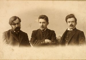 Georgy Chulkov, Vasili Milioti und Genrich Tasteven, russische Schriftsteller, 1900er Jahre