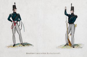Deutsche Soldaten aus der Waterloo-Zeit, 19. Jahrhundert von Unbekannt