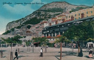 Gibraltar - Kasematten-Kaserne und Felskanone, ca. 1900