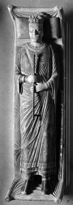 Gotische Kunst: Liegender König Heinrich II. von England (1133-1189) in der Abtei von Fontevrault (Fontevraud) (Maine et Loire)