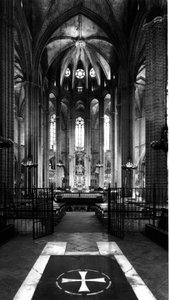 Gotische Kunst: Ansicht des Chors der Kathedrale von Santa Eulalia, 1298, Barcelona, Spanien