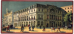 Grand Hotels: Außenansicht des Avenida Palace in Lissabon, Portugal - Karte einer Serie, die die Hotels der „Compagnie Internationale des Grands Hotels“ präsentiert, Ende 19.-Anfang 20. Jahrhundert