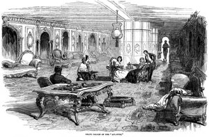Großer Salon des Dampfschiffs Atlantic, 1850 von Unbekannt
