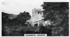 Grasmere Kirche, Wordsworths Grabstätte, Cumbria, um 1920er Jahre von Unbekannt