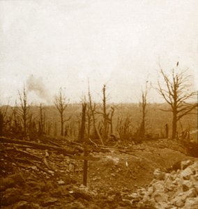 Gräber und Bombardierung, Fleury, Frankreich, ca. 1914-1918