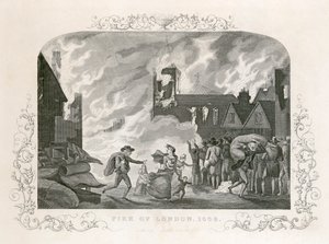 Großer Brand von London, 1666, 19. Jahrhundert von Unbekannt
