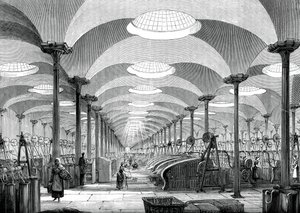 Großer Saal in der Flachsmühle von Messrs Marshall, Leeds, ca. 1880 von Unbekannt