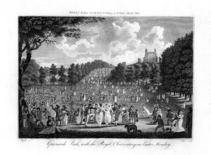Greenwich Park, mit dem Royal Observatory, am Ostermontag, London, 1804
