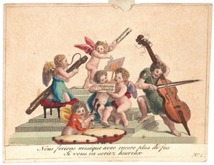 Grußkarte Ein Engelorchester, nach 1815