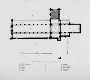 Grundriss der Abtei von Jedburgh