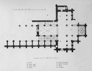 Grundriss der Melrose Abbey, 1897