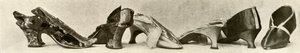 Gruppe von Pantoffeln 1735, 1770 und 1780, 1937 von Unbekannt