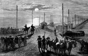 Bewachung einer Brücke über den Potomac, Amerikanischer Bürgerkrieg, um 1861-1880