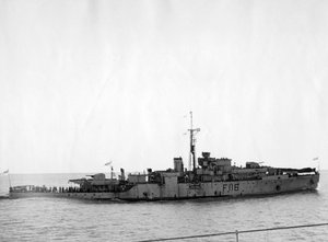 HMS Amethyst, nach der Aktion am Jangtse-Fluss, 20. April 1949