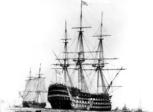 HMS Victory in Portsmouth, 19. Jahrhundert