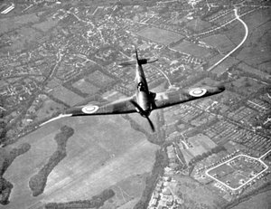 Hawker Hurricane im Flug, Schlacht um England, Zweiter Weltkrieg von Unbekannt