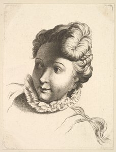 Kopf einer Frau mit Halskrause, aus Livre de Têtes Gravées d