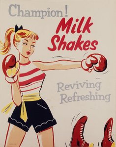 Gesundheitserziehung - Champion! Milchshakes (Plakat, ca. 1955-1960) von Unbekannt