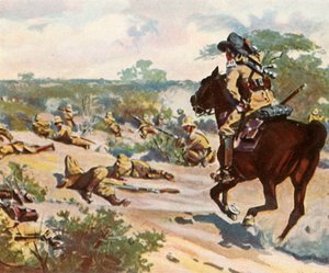 Hendrik Witboi tödlich verwundet im Kampf bei Fahlgras, 29. Oktober 1905