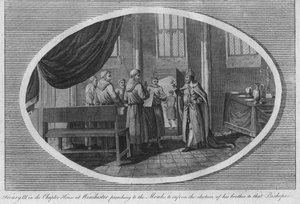 Heinrich III. im Kapitelsaal der Kathedrale von Winchester