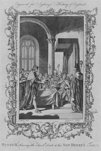 Heinrich II serviert das erste Gericht am Tisch seines Sohnes Heinrich