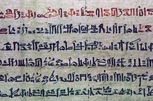 Hieratische ägyptische Schrift aus dem Totenbuch