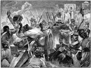 Highlander erobern die Kanonen der Meuterer in Cawnpore, Indischer Aufstand, 16. Juli 1857 von Unbekannt