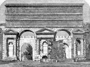 Geschichte des antiken Rom. Rom-Stiche von 1872 Porta Maggiore, oder Porta Nevia