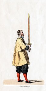 Schwertträger, Kostümentwurf für Shakespeares Stück, Heinrich VIII., 19. Jahrhundert