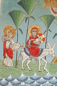 Heilige Jungfrau und Heiliger Johannes, Kame-Koptisches Kloster, Die Heilige Familie, Ägypten - Das Syrische Kloster von Unbekannt