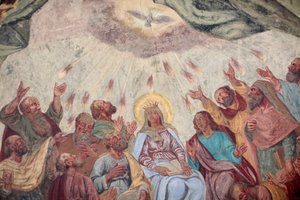 Heiliger Geist Fresko in der Loreto Kirche; Prag, Tschechische Republik