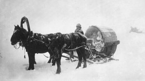 Pferdeschlitten Kibitka, Sibirien, Russland, 1890er Jahre