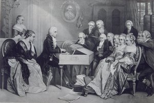 Hauskonzert bei der Familie Mozart in Wien, 19. Jahrhundert von Unbekannt