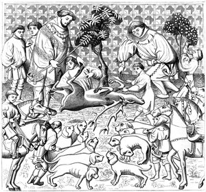 Wie man einen Hirsch häutet, 15. Jahrhundert, 1849