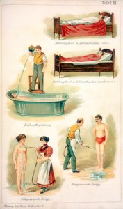 Hydrotherapie-Behandlungen, um 1902