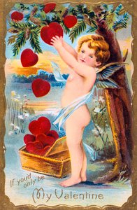 Wenn du nur mein Valentin wärst, amerikanische Valentinskarte, 1910