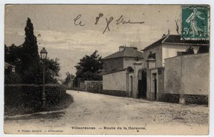 Ile de France, Val de Marne (94), Villecresnes: Route de la Garenne - Postkarte datiert 1909 von Unbekannt