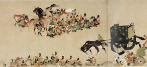 Illustrierte Geschichte des Heiji-Bürgerkriegs Der kaiserliche Besuch in Rokuhara, 4. Schriftrolle, 13. Jahrhundert